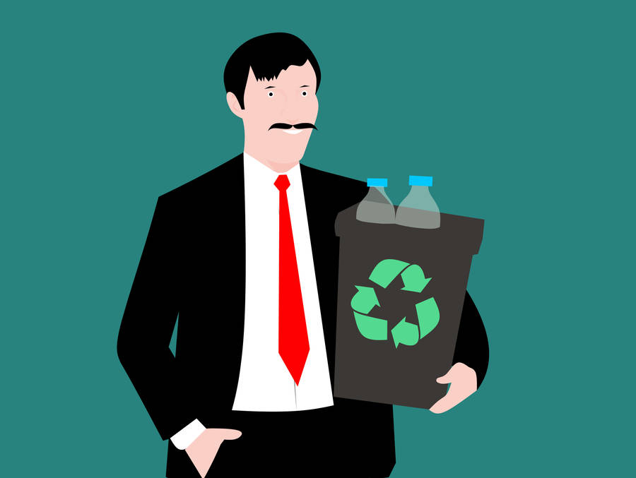 Recycling Man Smile Art Wallpaper