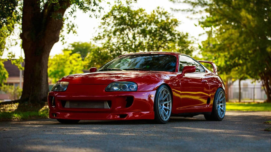 Red 1994 Toyota Supra Mk4 Wallpaper