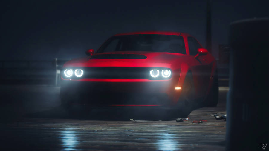 Red 2018 Dodge Challenger Demon 4k Wallpaper