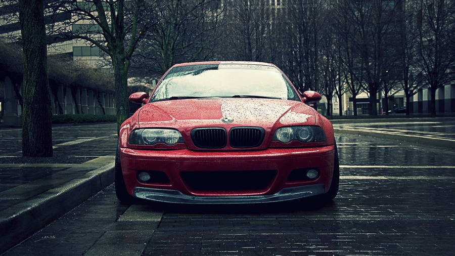 Red 3-series E46 Bmw On A Stylish Laptop Wallpaper