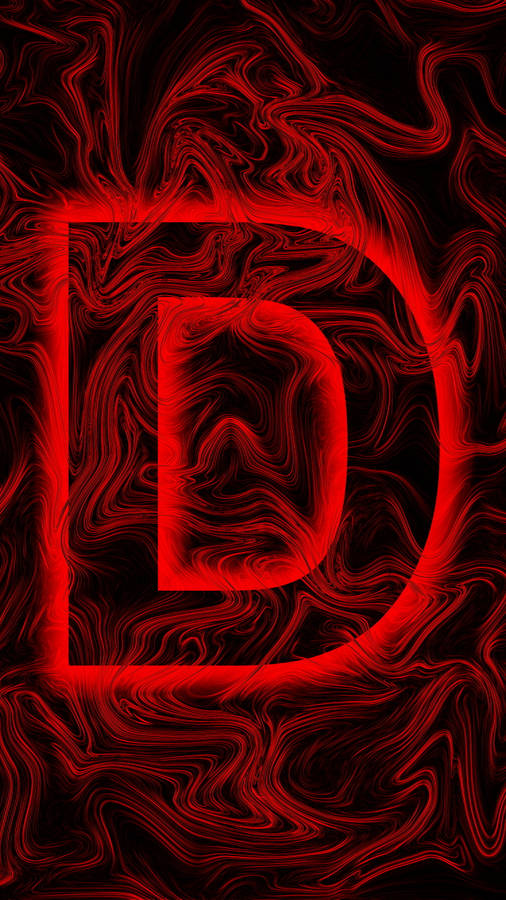 Red Abstract Aesthetic Letter D Wallpaper