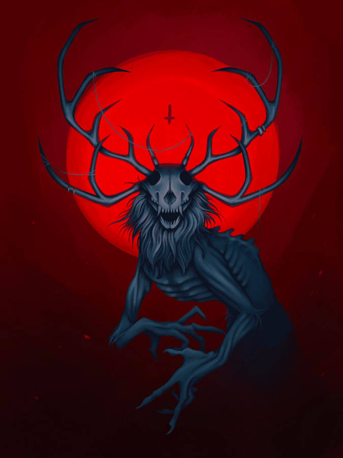 Red Aesthetic Wendigo Wallpaper