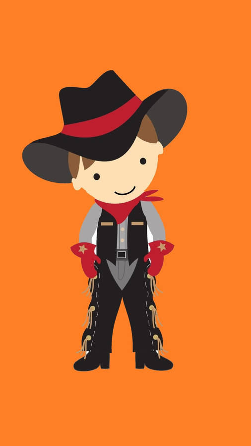 Red And Black Cowboy Art Wallpaper