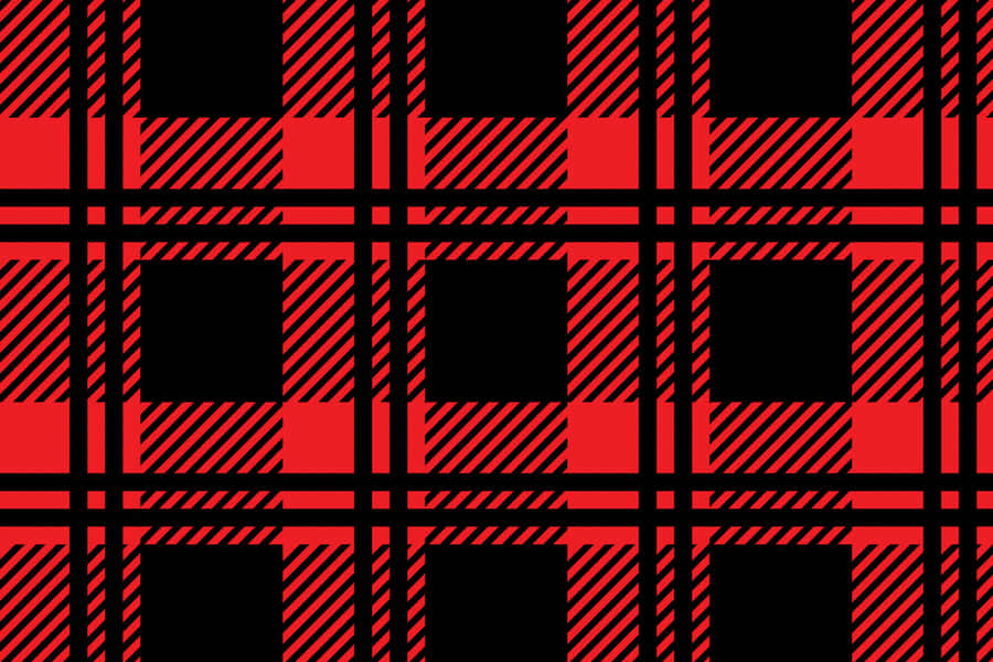 Red And Black Plaid Pattern Wallpaper