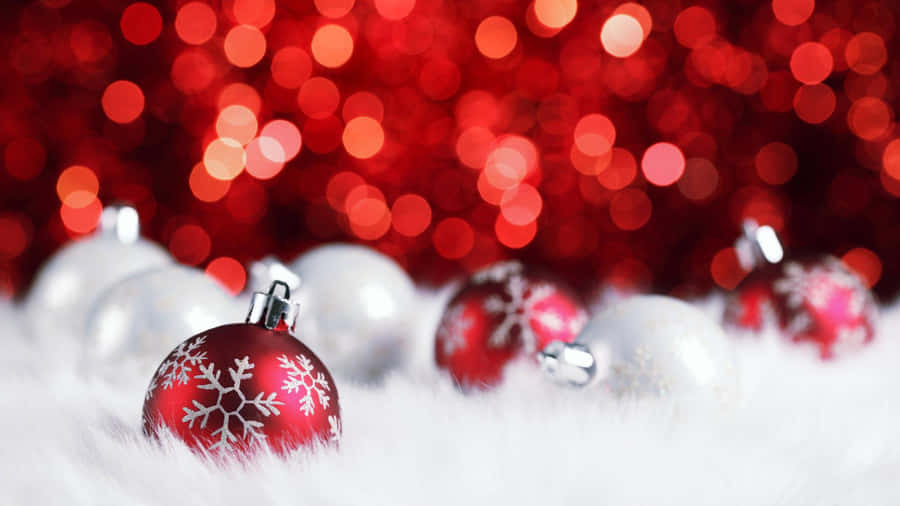 Red And White Christmas Aesthetic Computer Wallpaper