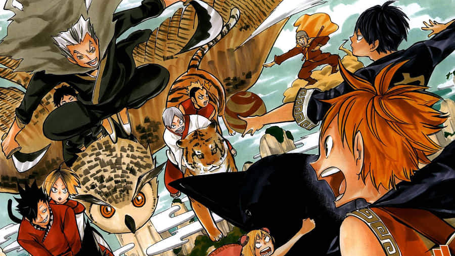 Red And White Haikyuu Aesthetic Collage Wallpaper