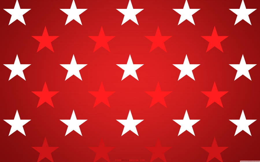 Red And White Stars Pattern Wallpaper