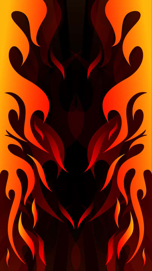 Red Android Fire Patterns Wallpaper