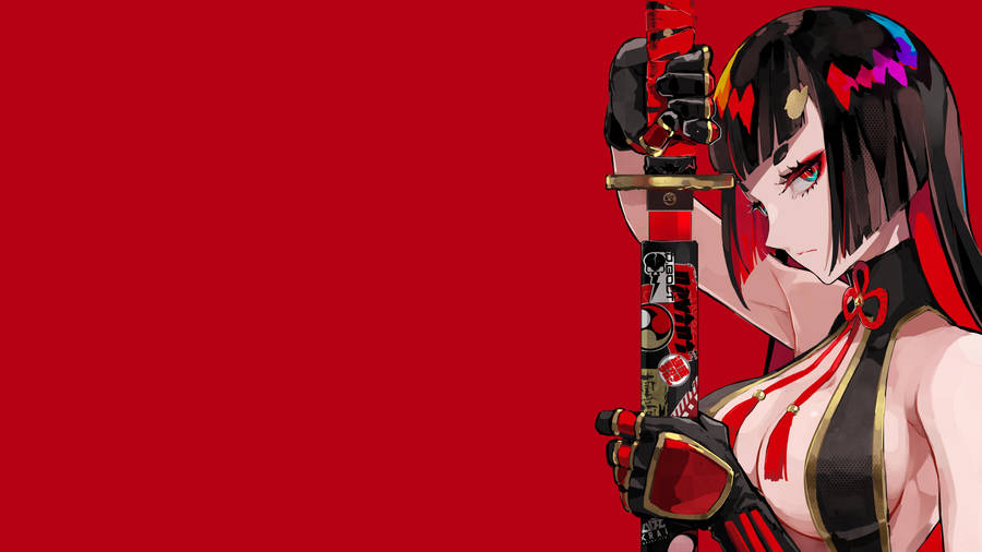 Red Anime Red Samurai Wallpaper