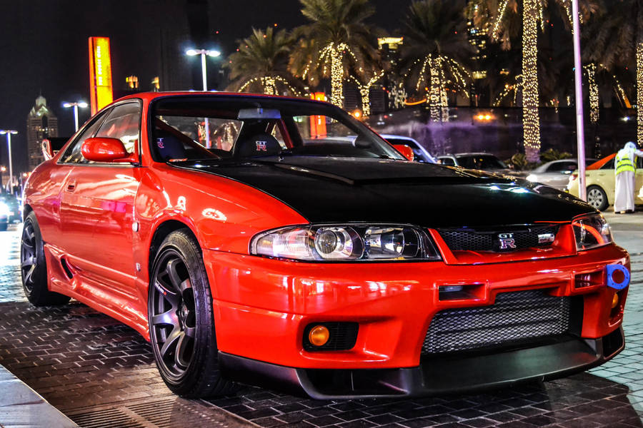 Red Black Nissan Skyline Gtr R33 Wallpaper