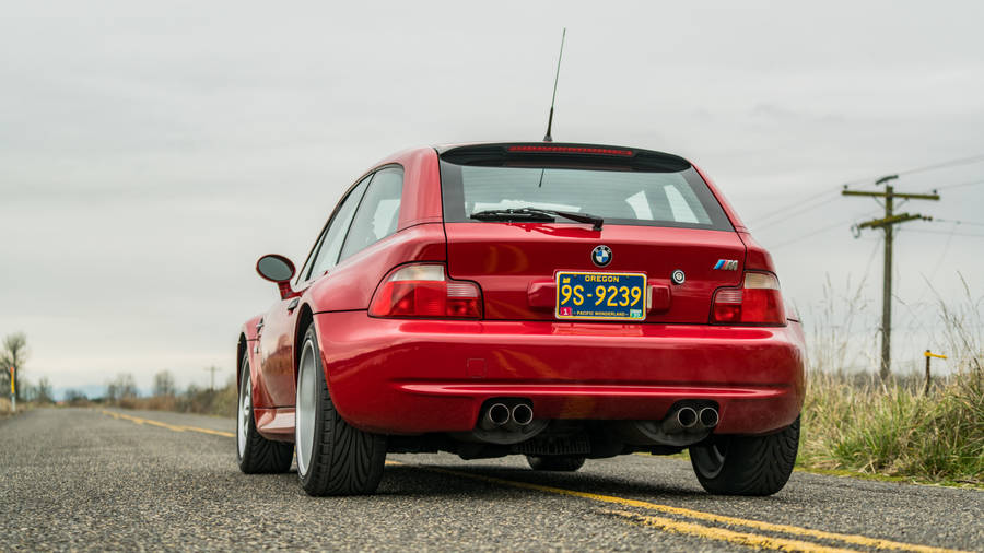 Red Bmw M3 Back View Wallpaper