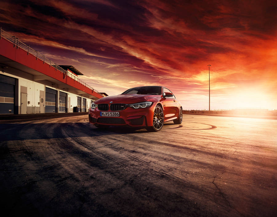 Red Bmw M4 Coupé Sunset Wallpaper