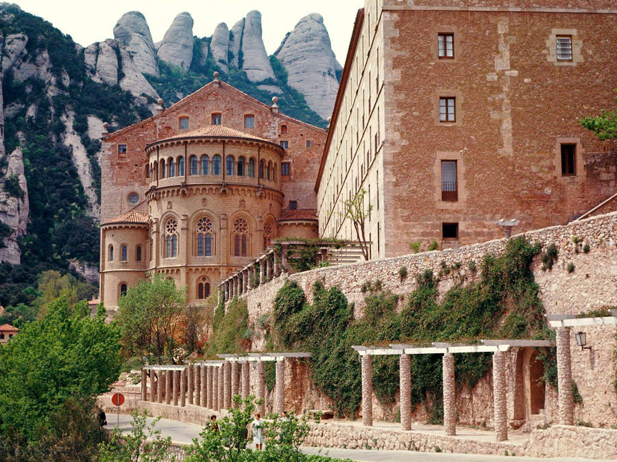 Red Brick Montserrat Wallpaper