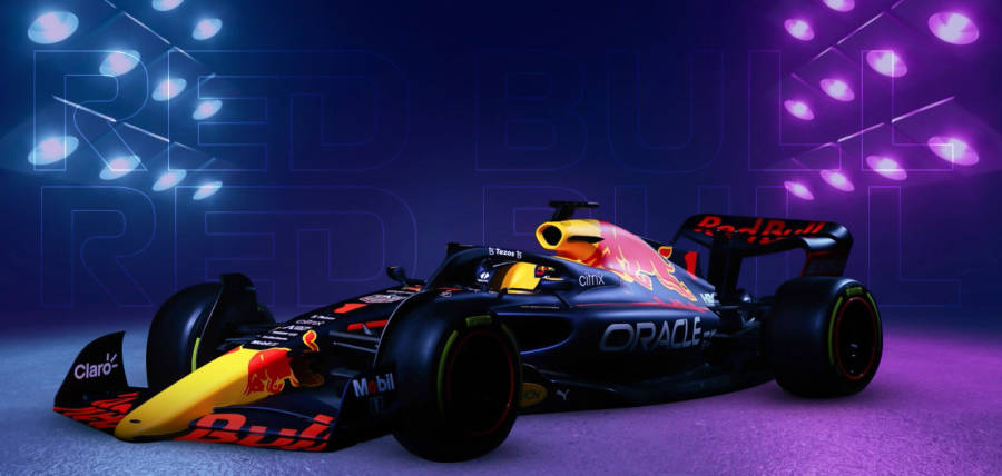 Red Bull Racing Blue Purple Lights Wallpaper