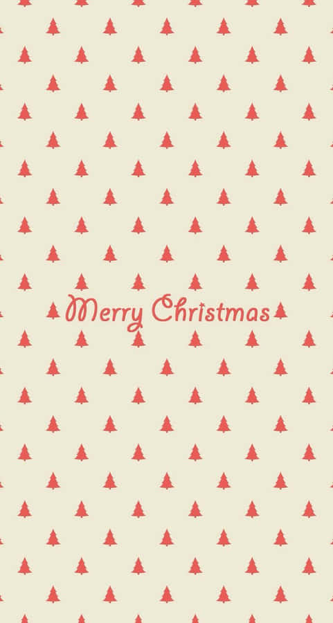 Red Christmas Tree Pattern Wallpaper