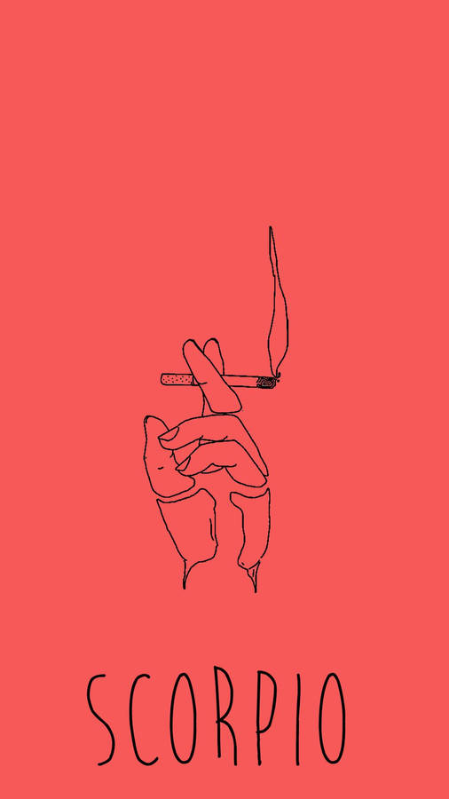 Red Cigarette Scorpio Aesthetic Wallpaper