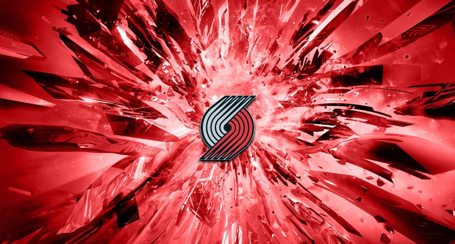 Red Crystal Portland Trail Blazers Logo Wallpaper