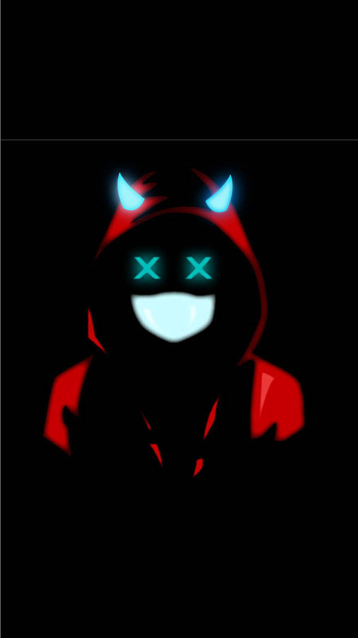 Red Dark Devil Neon Eyes Wallpaper