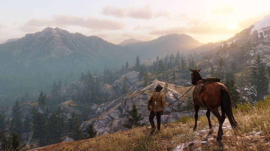 Red Dead Redemption 2, Horse, Landscape, Mountain Wallpaper