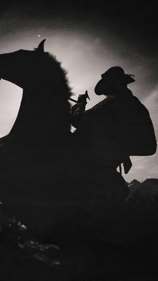 Red Dead Redemption Ii Phone Rider Silhouette Wallpaper