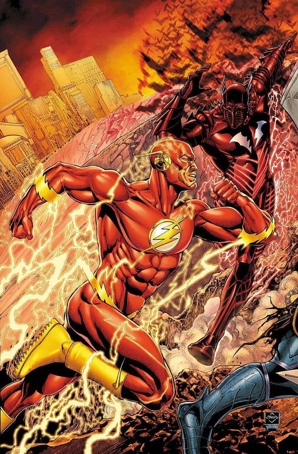 Red Death And The Flash Running Wallpaper