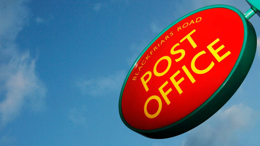 Red England Post Office Sign Wallpaper