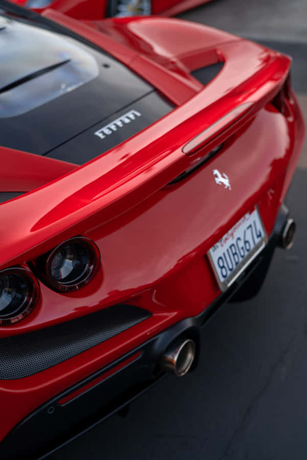 Red Ferrari Car Boot Iphone X Wallpaper