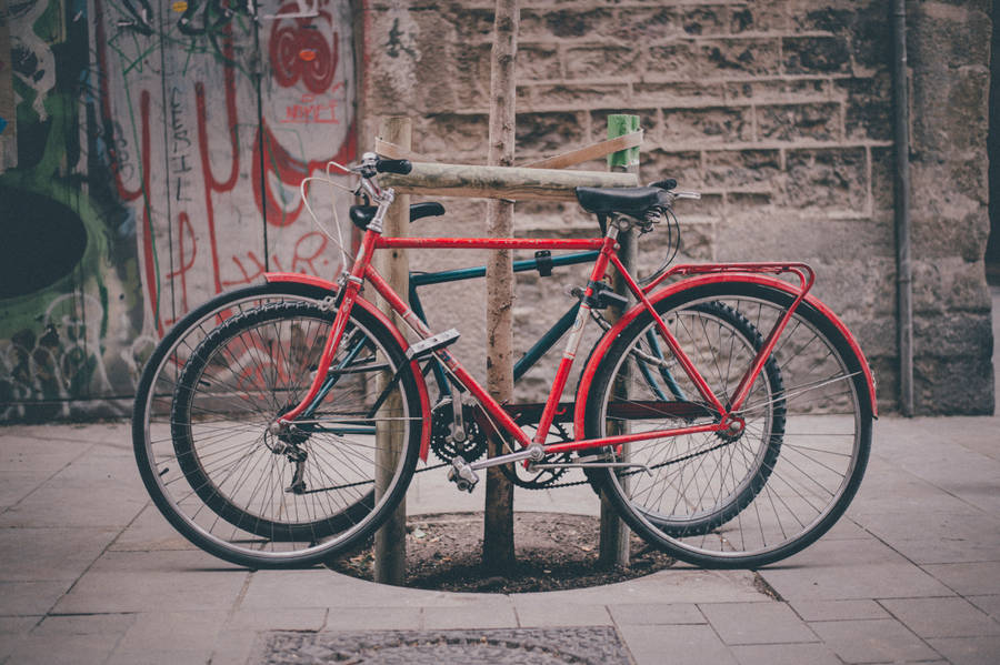 Red Fixie Bike Photography Wallpaper