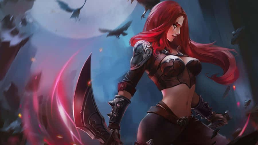 Red Haired Assassin Katarina Fan Art Wallpaper