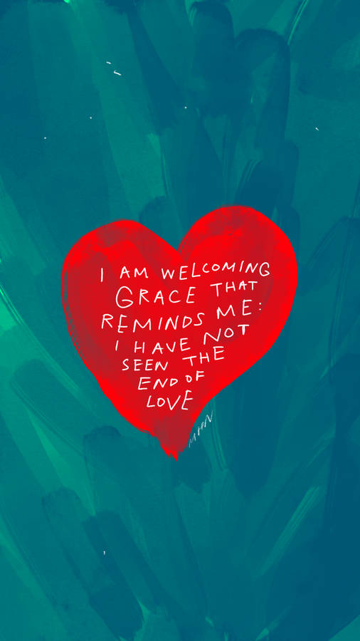 Red Heart Affirmation Wallpaper