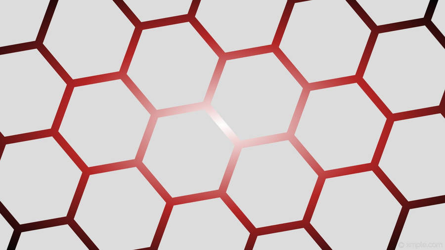Red Hexagons On Cool White Wallpaper