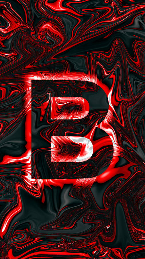 Red Holographic Letter B Wallpaper