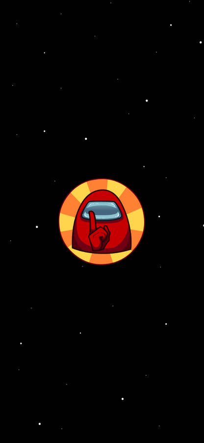 Red In Space Among Us Iphone Wallpaper