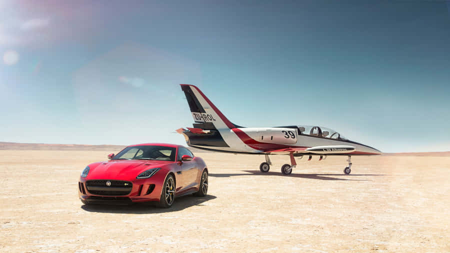 Red Jaguar F-type Live Car Wallpaper