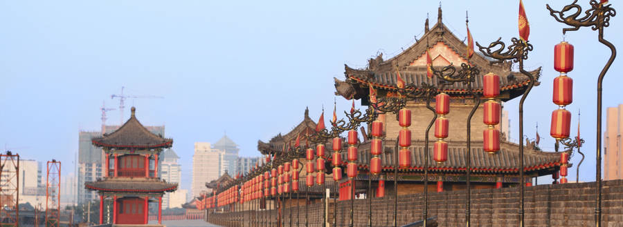 Red Lanterns On Xian Streets Wallpaper