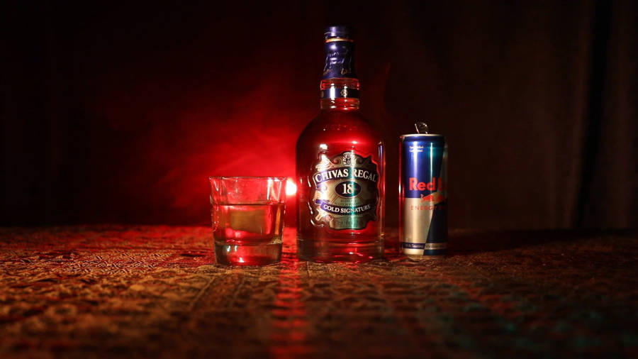 Red Light Against Chivas Regal Cocktail Wallpaper