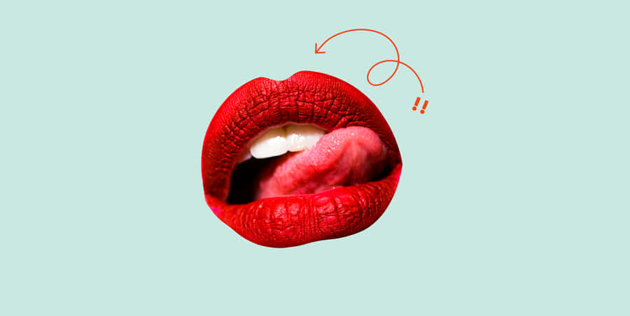 Red Lips Tongue Out Arrow Wallpaper