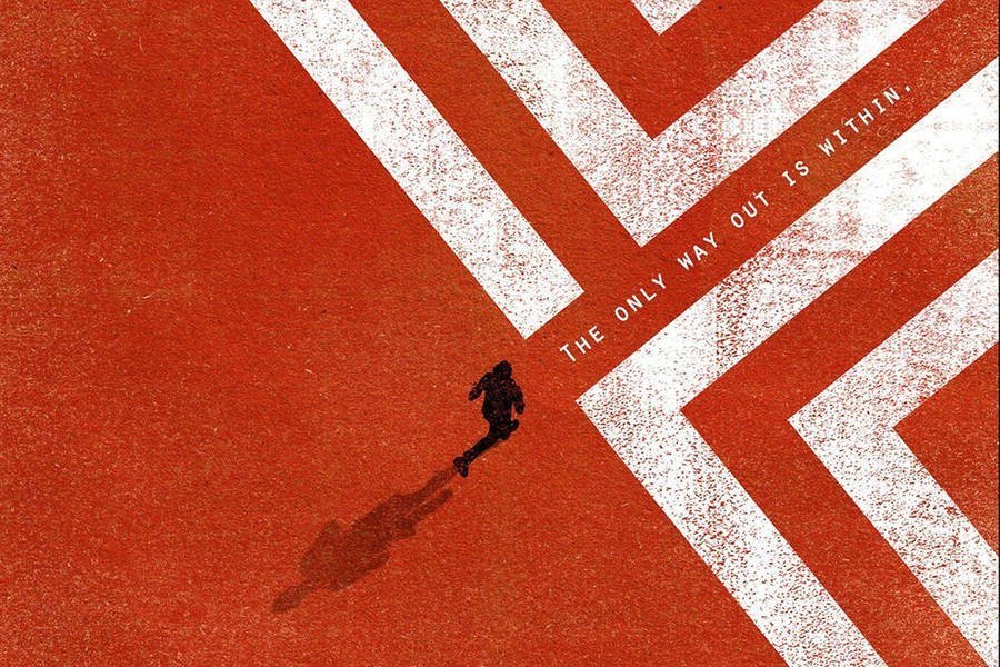 Red Maze Runner Out Is Within Poster Wallpaper