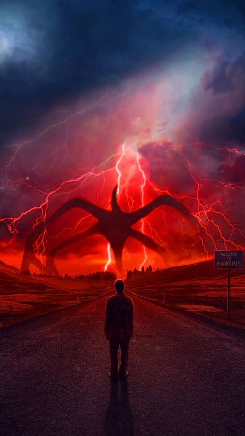 Red Mind Flayer Stranger Things Phone Wallpaper