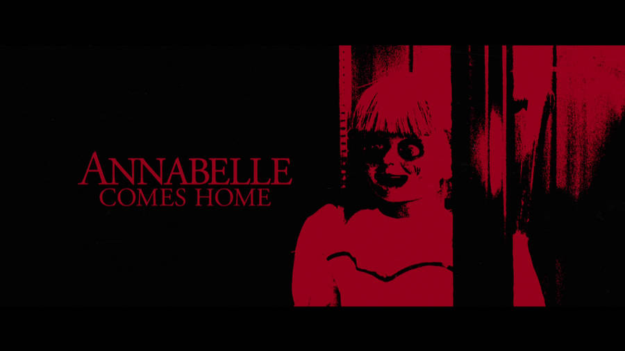 Red Minimalist Annabelle Poster Wallpaper