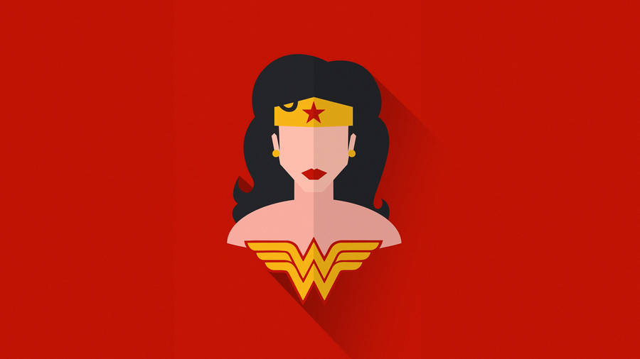 Red Minimalist Wonder Woman Wallpaper