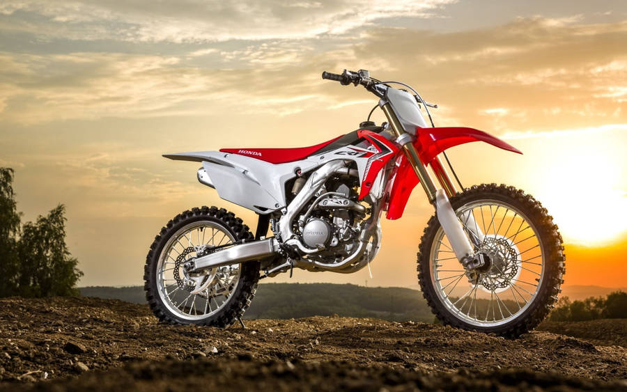 Red Motocross Bike Sunset Wallpaper