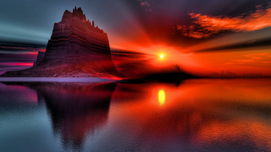 Red Mountain Perfect View Wallpaper