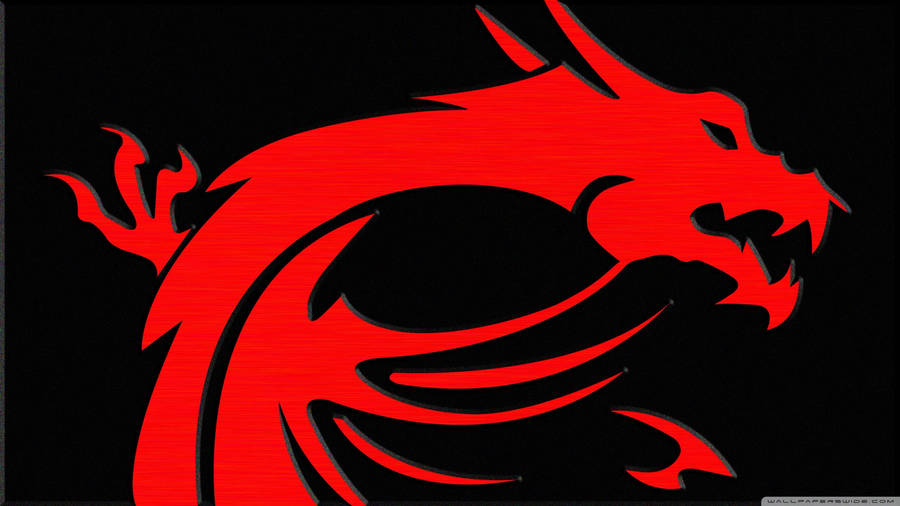 Red Msi Dragon On Black Background Wallpaper