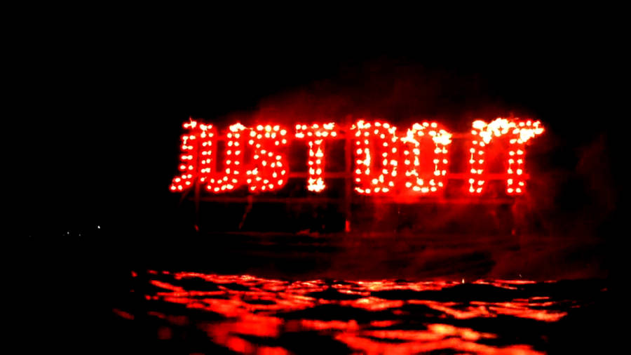 Red Neon Just Do It Signage Wallpaper