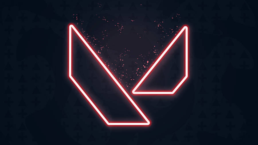 Red Neon Minimalist Valorant Logo Wallpaper