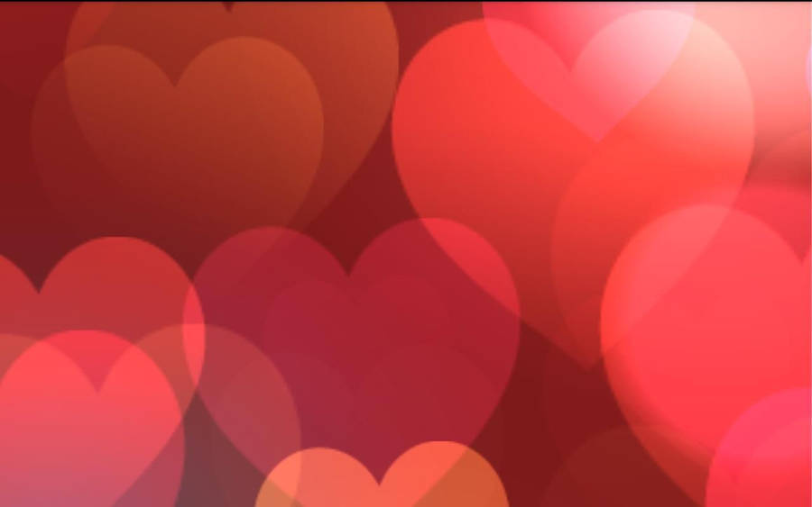 Red Opaque Valentine's Hearts Desktop Wallpaper