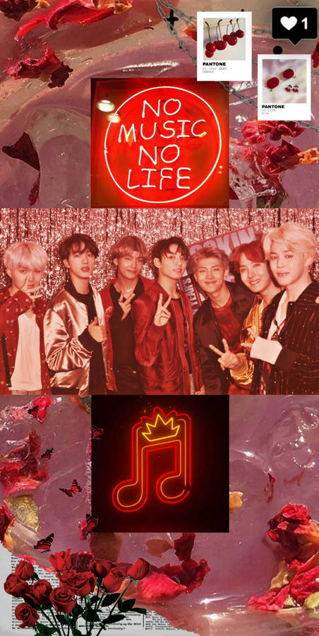 Red Party Lockscreen Bts Wallpaper