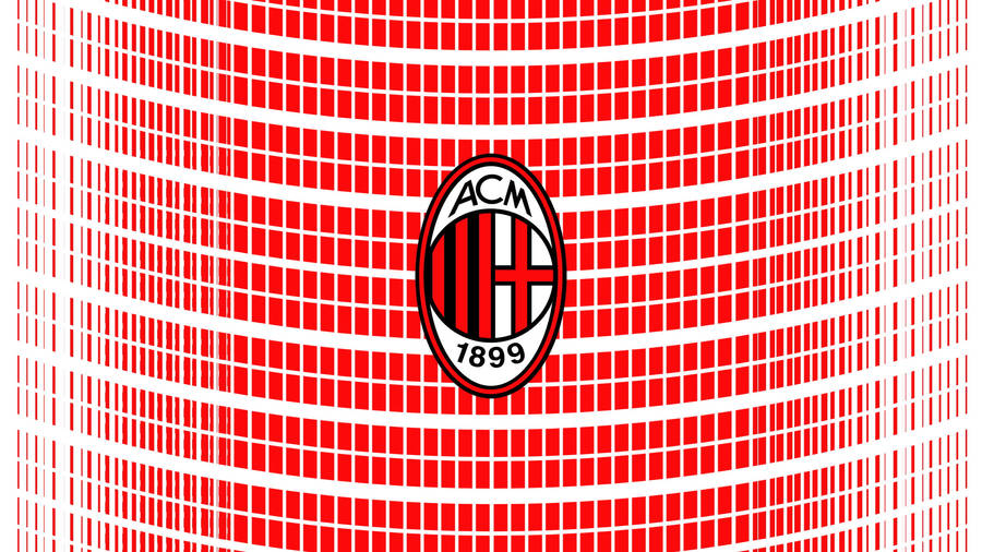 Red Patterned Ac Milan Wallpaper