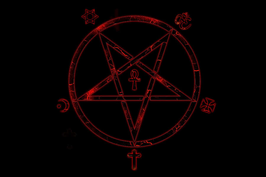 Red Pentagram Satanic Symbol Wallpaper
